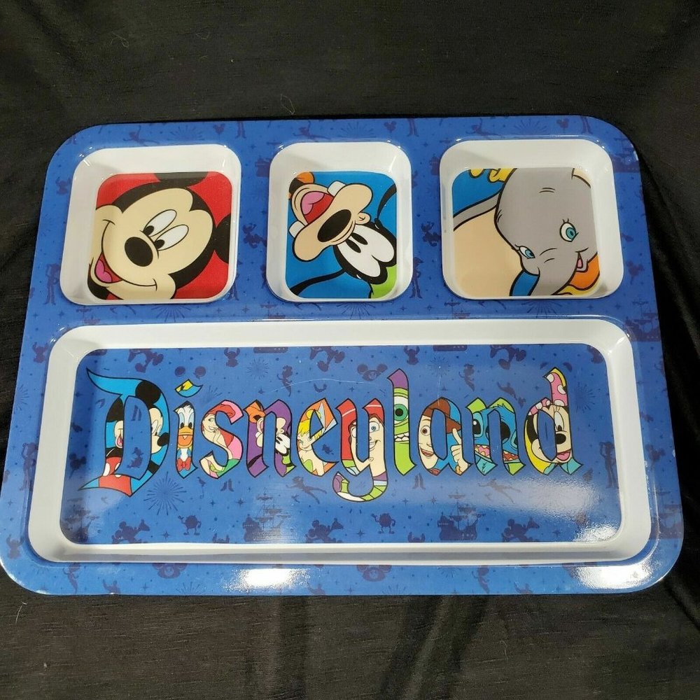 Vintage Disney Parks Disneyland Melamine 11" Rectangle Divide Plate Collectible